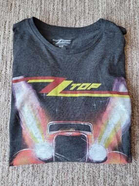 ZZ TOP ELIMINATOR GRAPHIC BAND TEE LONG SLEEVE BAND GRAY ADULT MEDIUM